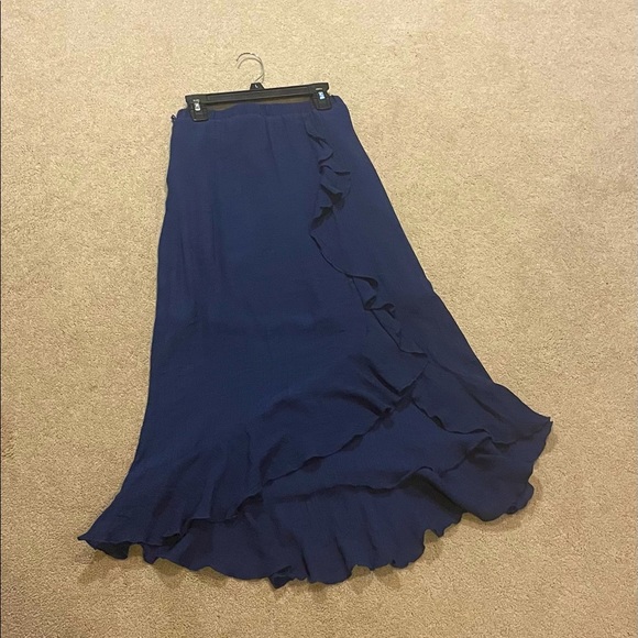 Amy Byer Other - Cute Girls Navy Belted Gauze Maxi Skirt